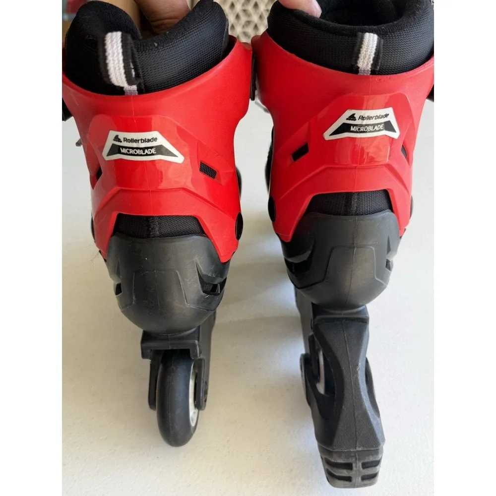 Rollerblade Junior Kids Adjustable Inline Skates Black/Red, Microblade, Size 2-5
